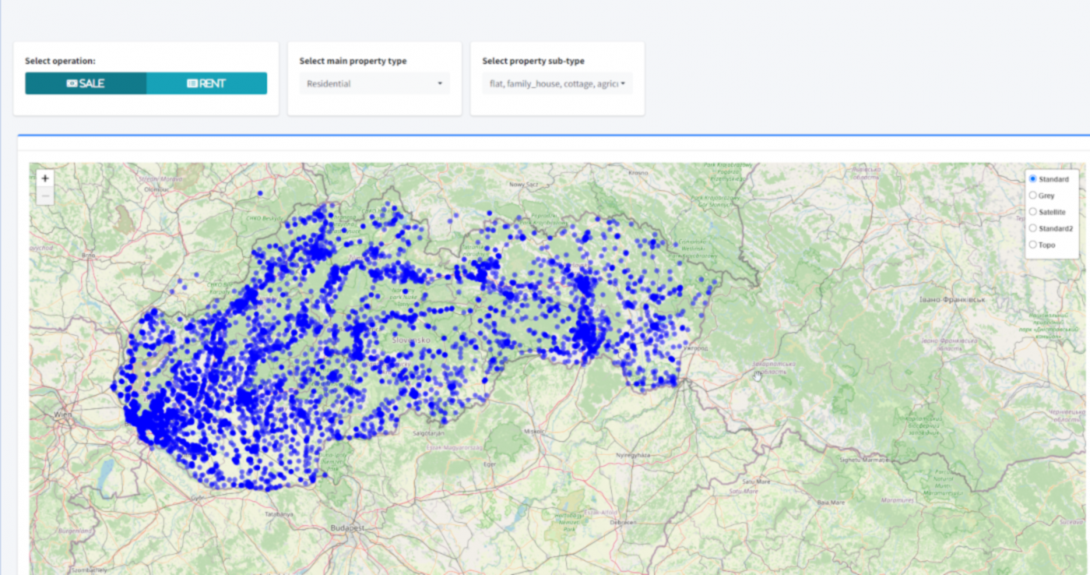 Slovak real-estate market maps